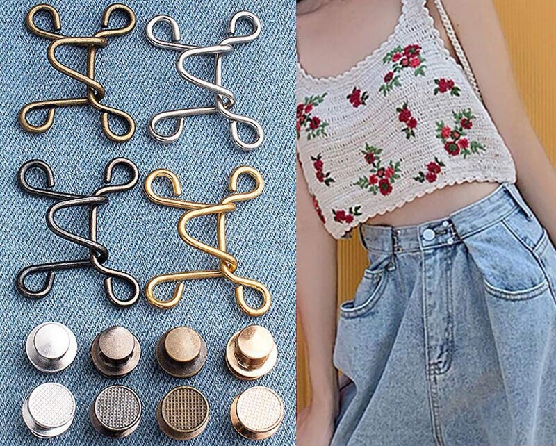 WZT 20-Piece Adjustable Waist Buckle Set - Jeans Extender, Perfect Fit Instant Button - Image 3